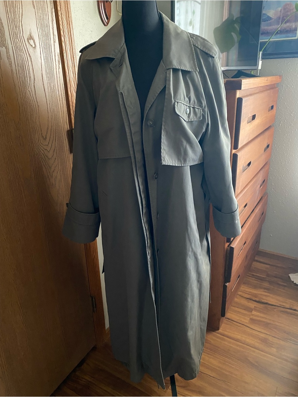Women's Gray Trench Coat - Classic Long Lightweight Trench